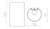 RON W 15/25 fali lámpa Polycotton fekete/fehér PVC 230V LED E27 15W