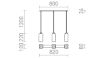 LIZ III 80 függő lámpa fekete üveg/matt nikkel 230V LED E27 3x15W