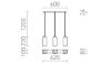 LIZ III 60 függő lámpa fekete üveg/króm 230V LED E27 3x15W