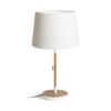 KEITH/AMBITUS 30 asztali lámpa USB-vel  Polycotton fehér/bükk 230V LED E27 15W
