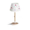 KEITH/DELISA asztali lámpa USB-vel fehér gombok/bükk 230V LED E27 11W